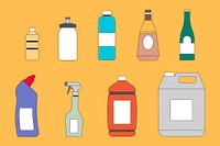 Cleaning supplies  illustration set collage element vector