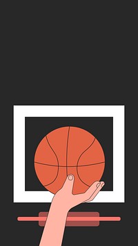 Shooting basketball iPhone wallpaper, sports illustration