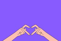 Heart hand sign background, love gesture illustration