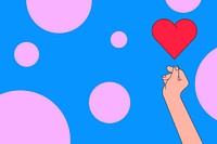 Mini heart hand background, love gesture illustration