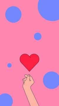 Mini heart hand iPhone wallpaper, love gesture illustration