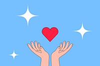 Hands presenting heart background, love gesture illustration