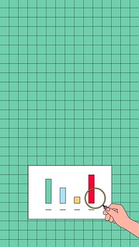 Business analysis iPhone wallpaper, bar charts illustration