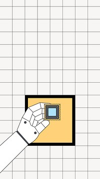 AI robot iPhone wallpaper, technology illustration