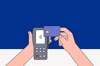 Card pay wave background, cashless payment illustration