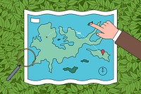 Hand pointing map background