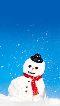 Snowman border iPhone wallpaper, Christmas image