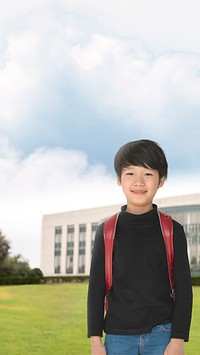 International school student iPhone wallpaper, smiling boy image