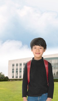 International school student iPhone wallpaper, smiling boy image