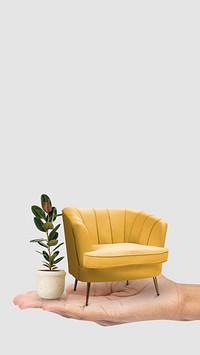 Modern armchair border iPhone wallpaper