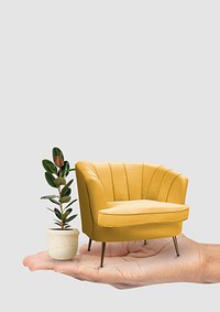 Modern armchair border background