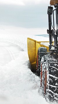 Snow plow border iPhone wallpaper, winter image