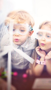 Kids science goggles iPhone wallpaper, education image