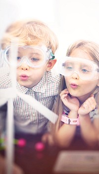 Kids science goggles iPhone wallpaper, education image