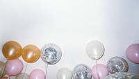 Floating balloons border background, party image