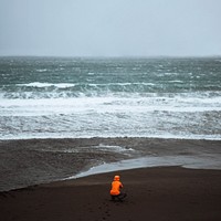 Overcast beach background, nature image