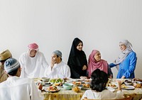 Middle Eastern family gathering background