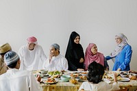 Middle Eastern family gathering background
