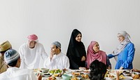 Middle Eastern family gathering background