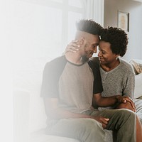 Loving black couple background, family image