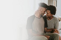 Loving black couple background, family image