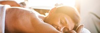 Relaxed spa woman background, wellness image