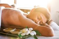 Relaxed spa woman background, wellness image