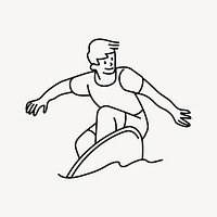 Man surfing doodle