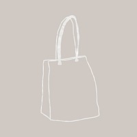 Shopping bag, line art illustration