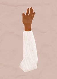 Woman's raised hand gesture, paper craft element