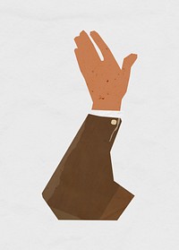 Businessman's raised hand gesture, paper craft element