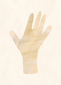 Raised hand gesture, paper craft element