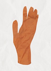 Black raised hand gesture, paper craft element