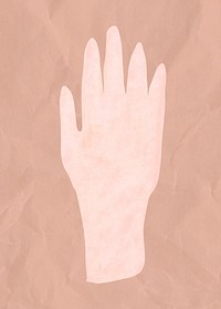 Raised hand gesture, paper craft element