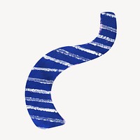Blue wavy shape, abstract paper craft element
