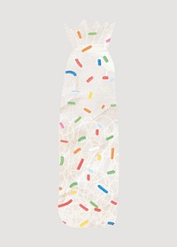 Confetti bag, abstract paper craft element