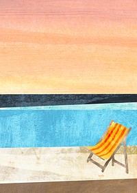 Abstract Summer beach background, paper craft design