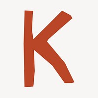 K letter, paper English alphabet