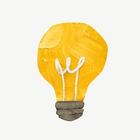 Light bulb, creative idea paper craft element psd