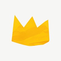 Golden crown, paper craft element psd