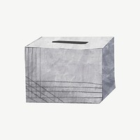Election voting box, paper craft element psd