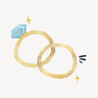 Wedding rings, paper craft collage