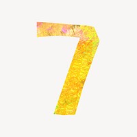 7 number seven, paper craft element