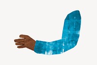 Black man's arm gesture, paper craft element psd