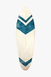 Striped surfboard, paper craft element
