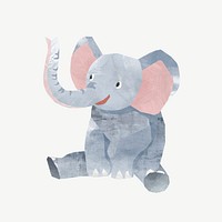 Sitting elephant, animal paper craft psd