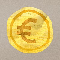 European coin money, paper craft element