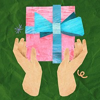 Birthday gift box, paper craft element