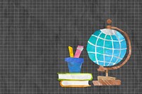 Spinning globe education background, paper craft collage