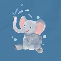 Cute playful elephant, animal paper craft
